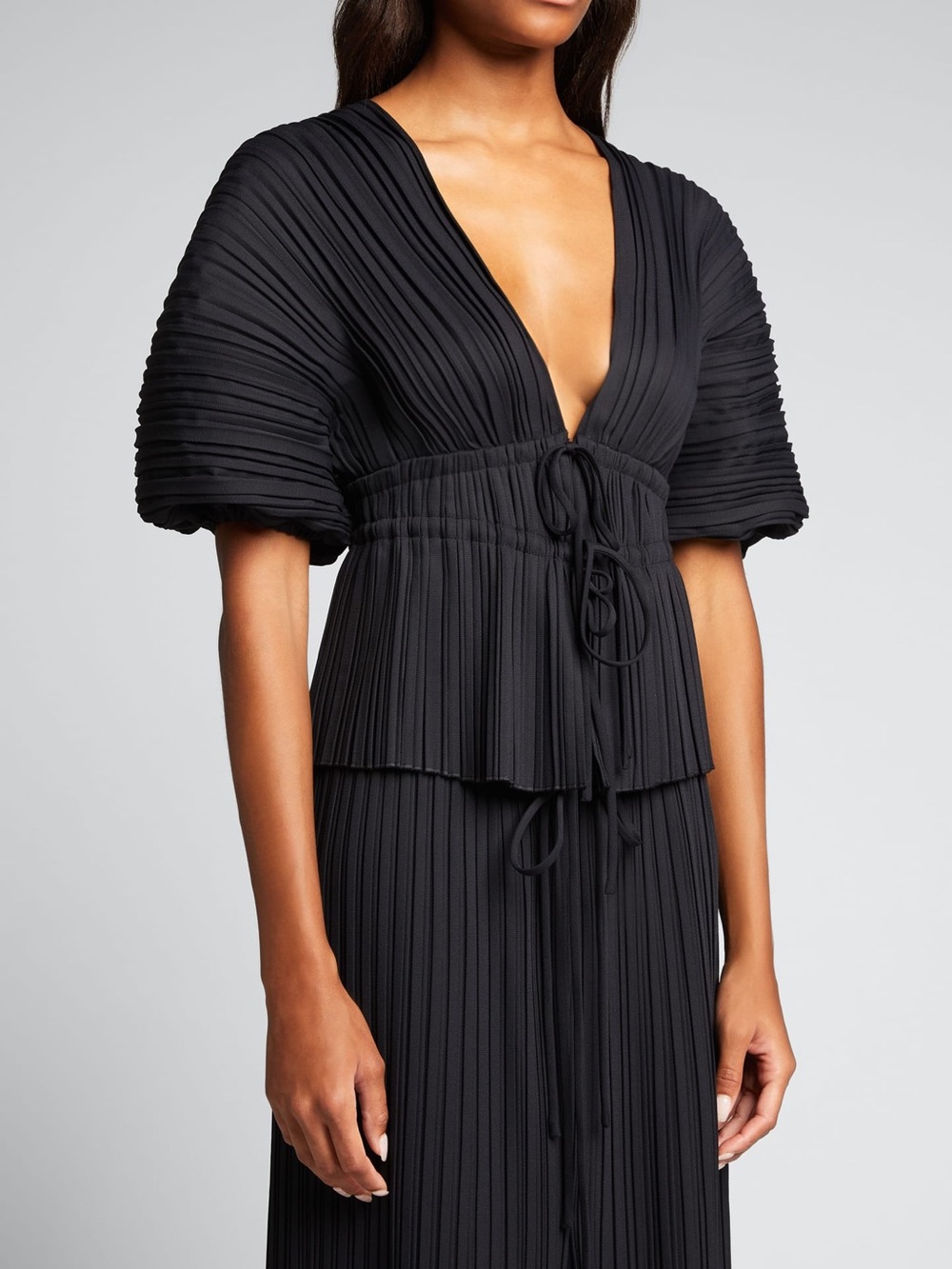 A.L.C Stella Tie-Front Pleated Top